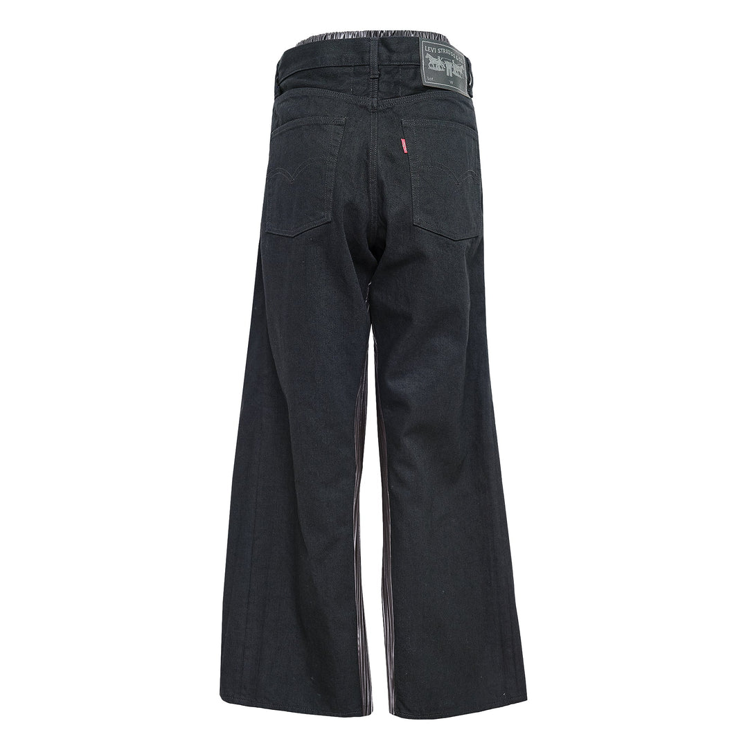 Cotton Denim X Polyester Satin Pants