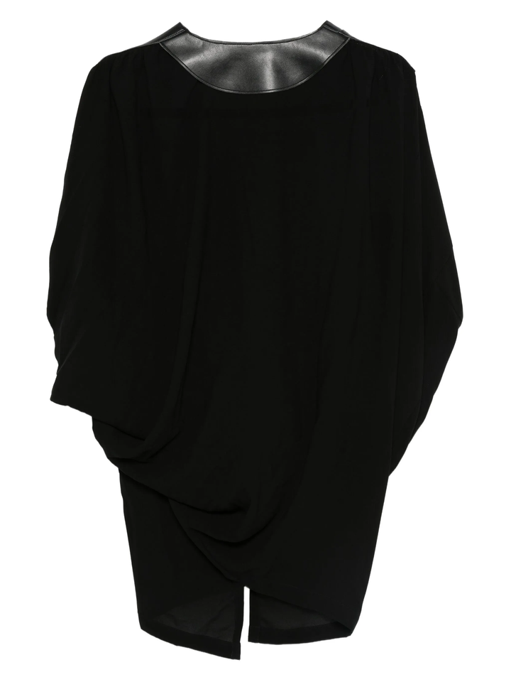 Fake Leather X Polyester Georgette Dress
