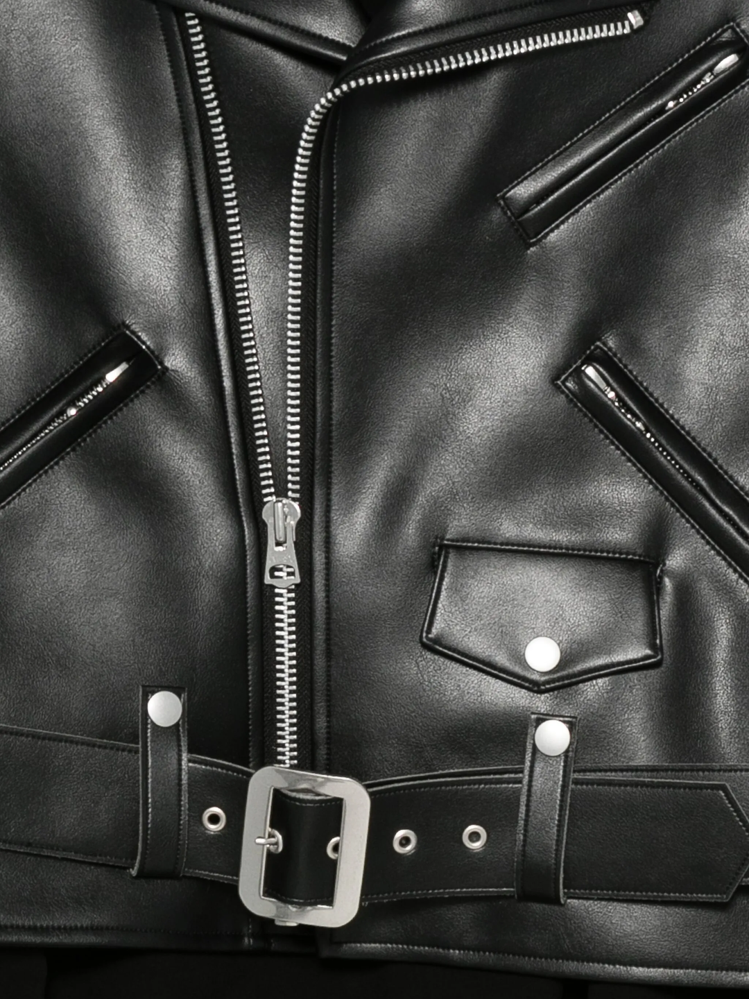 Fake Leather X Polyester Georgette Dress