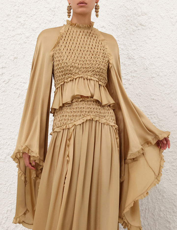 Hypnotic Smocked Satin Bodice