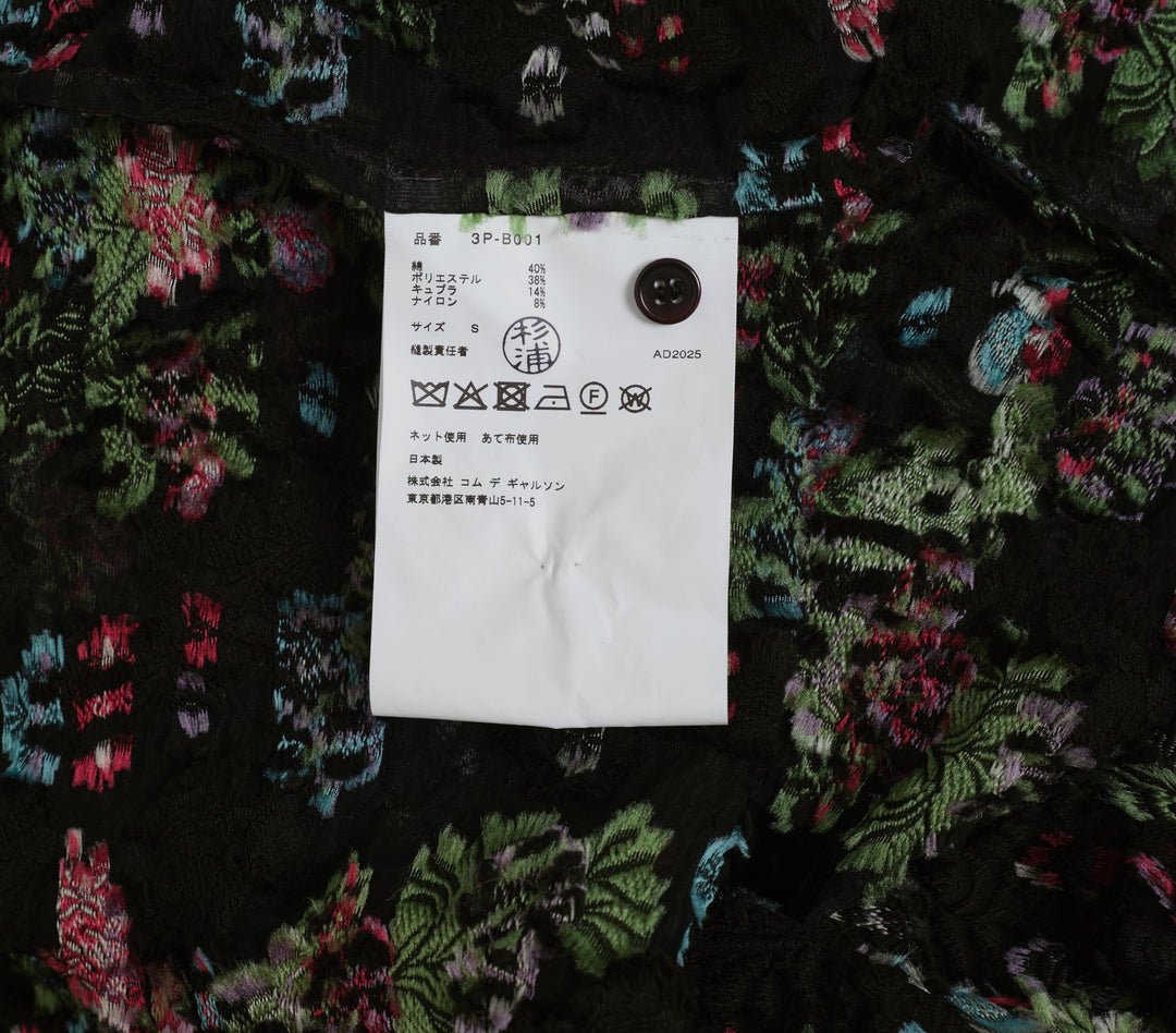 Floral Pattern Cut Jacquard Top
