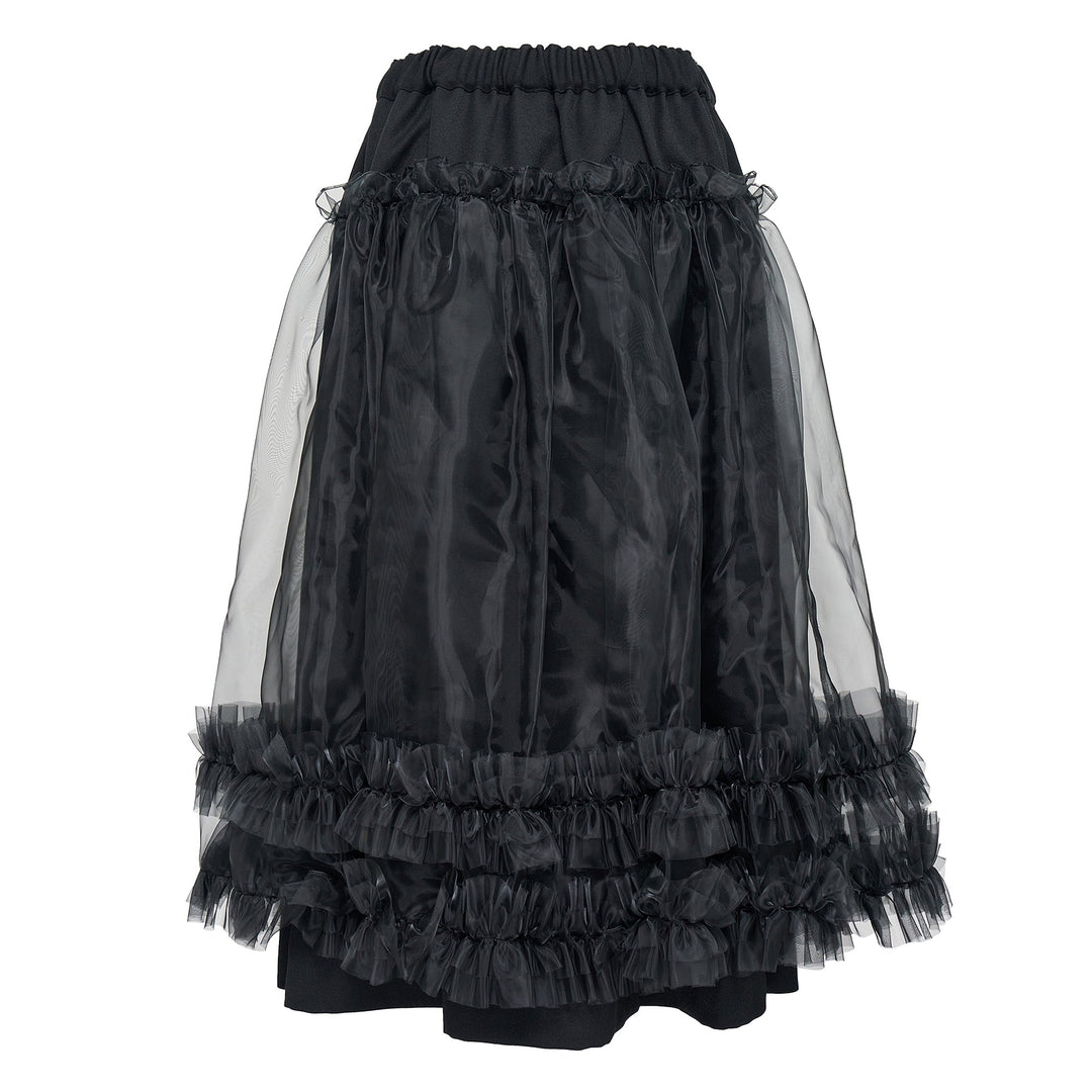 Wool Gabardine X Polyester Skirt