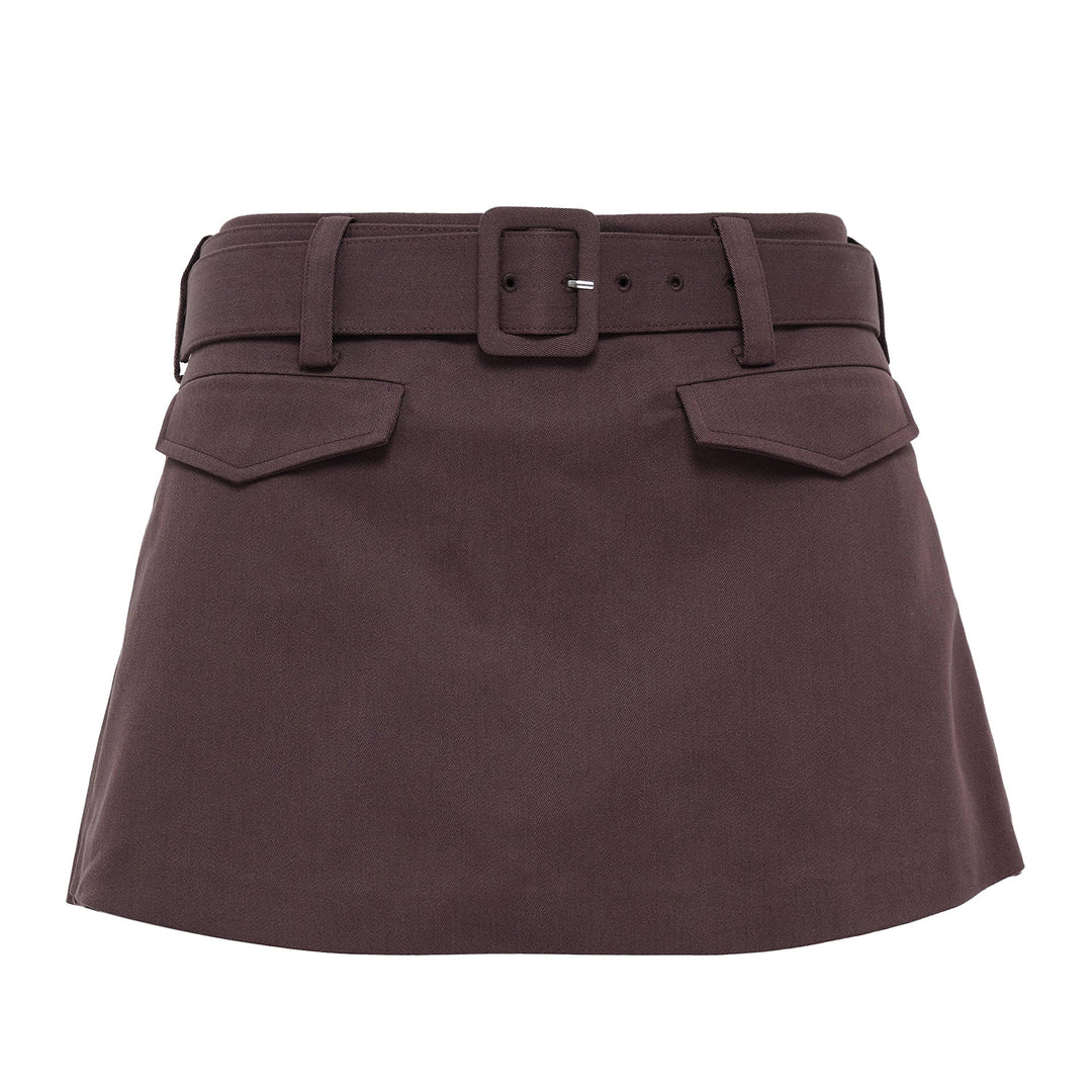 Brown Cotton Skort