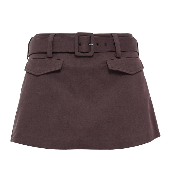 Brown Cotton Skort