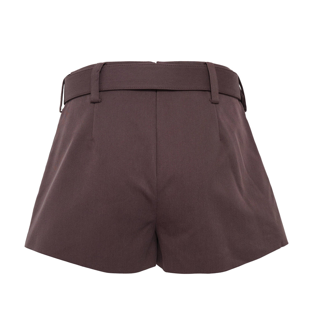 Brown Cotton Skort