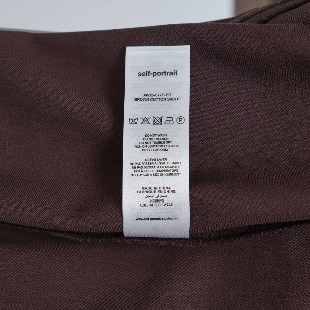 Brown Cotton Skort