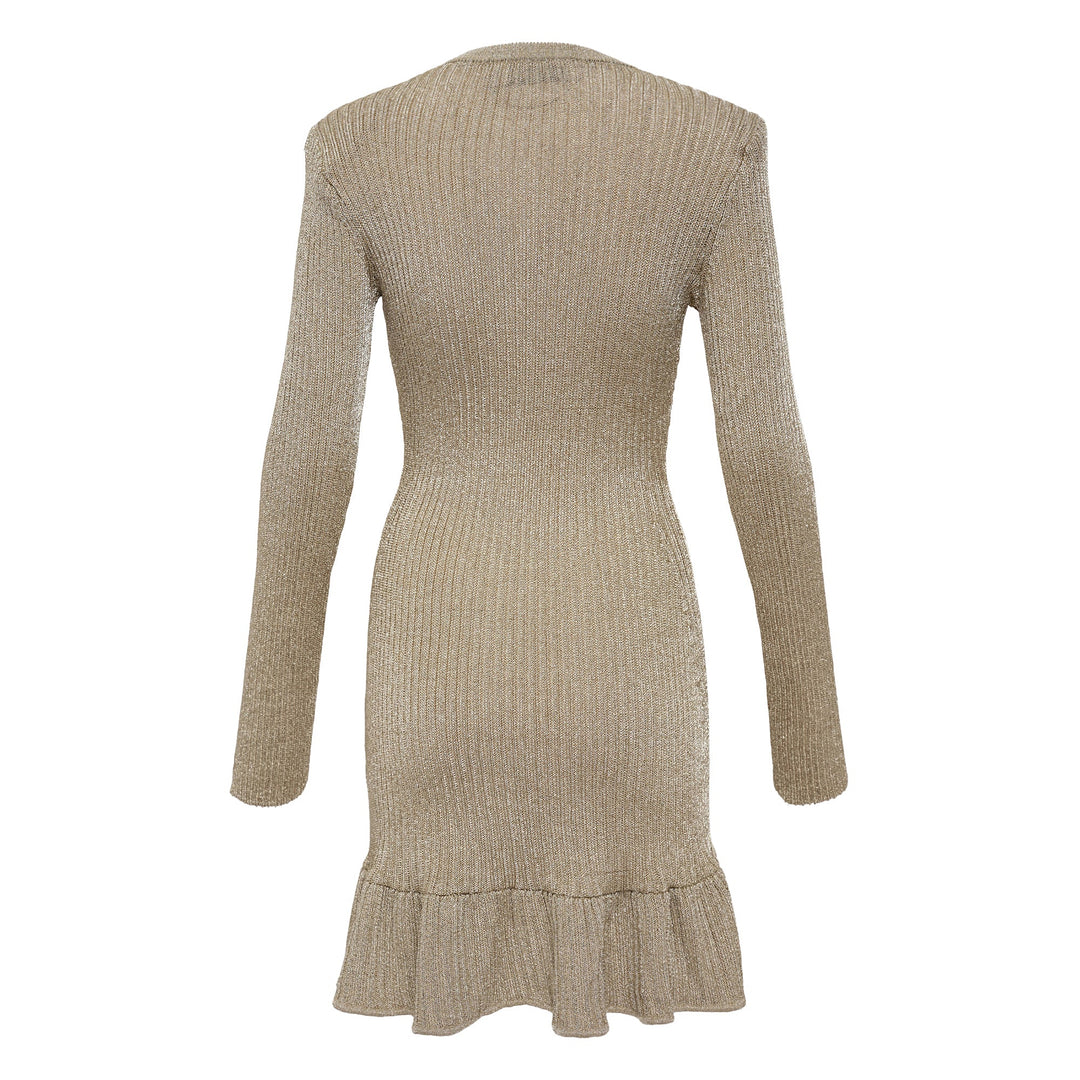 Gold Lurex Knit Mini Dress