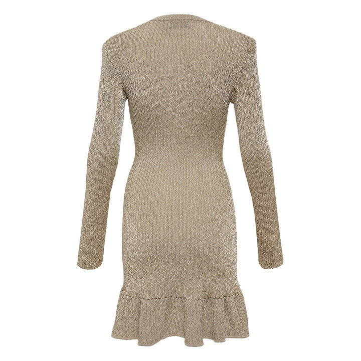 Gold Lurex Knit Mini Dress