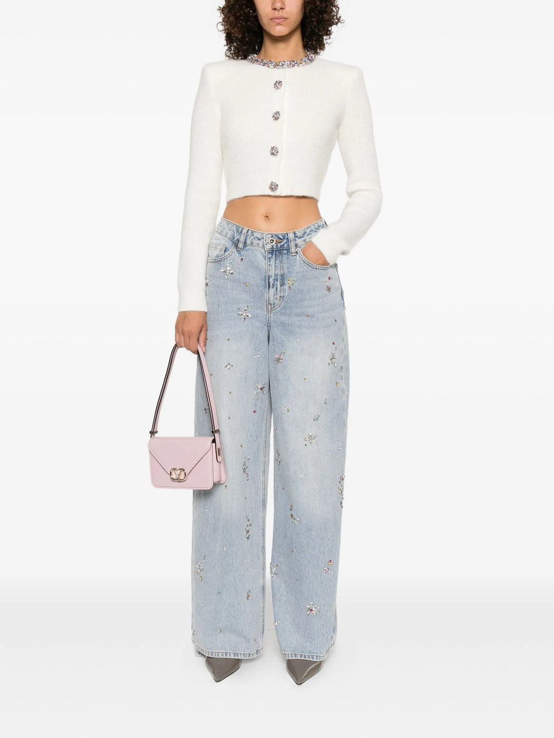 Embellished Wide Leg Jeans