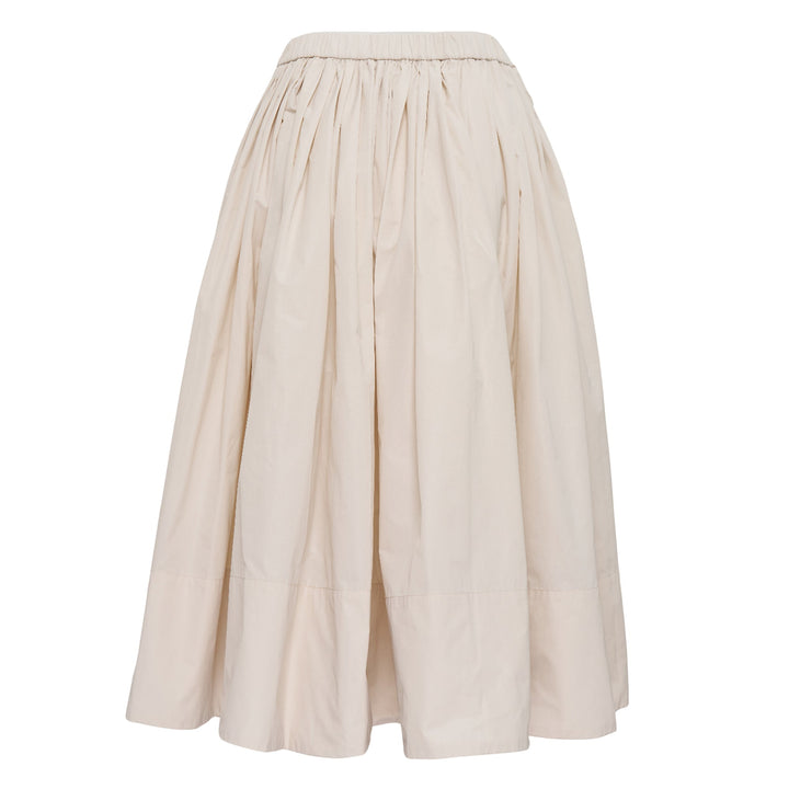 White Pleated Ribbon Embroidery Skirt