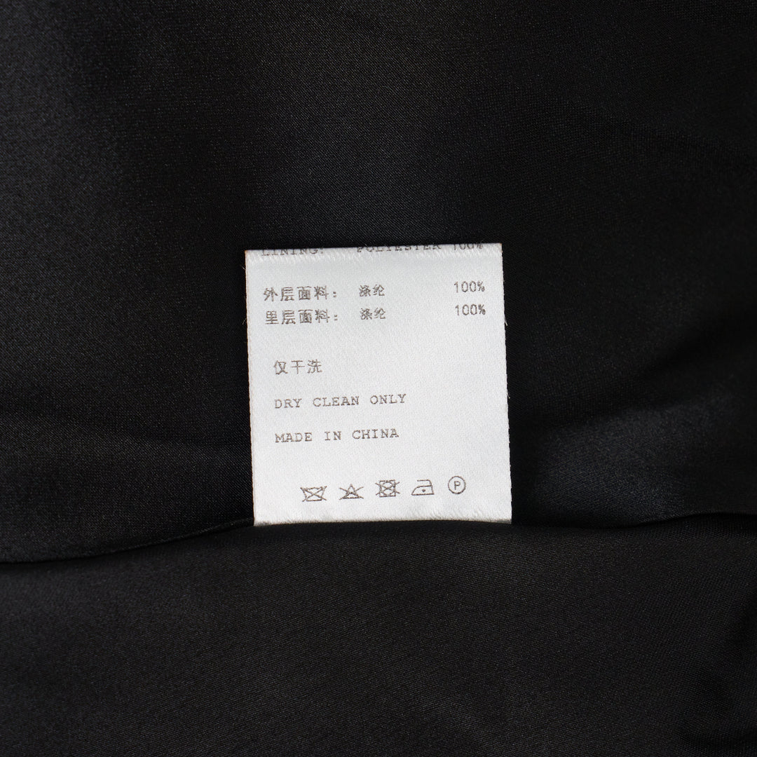 Black Pleated Roses Embroidery Skirt