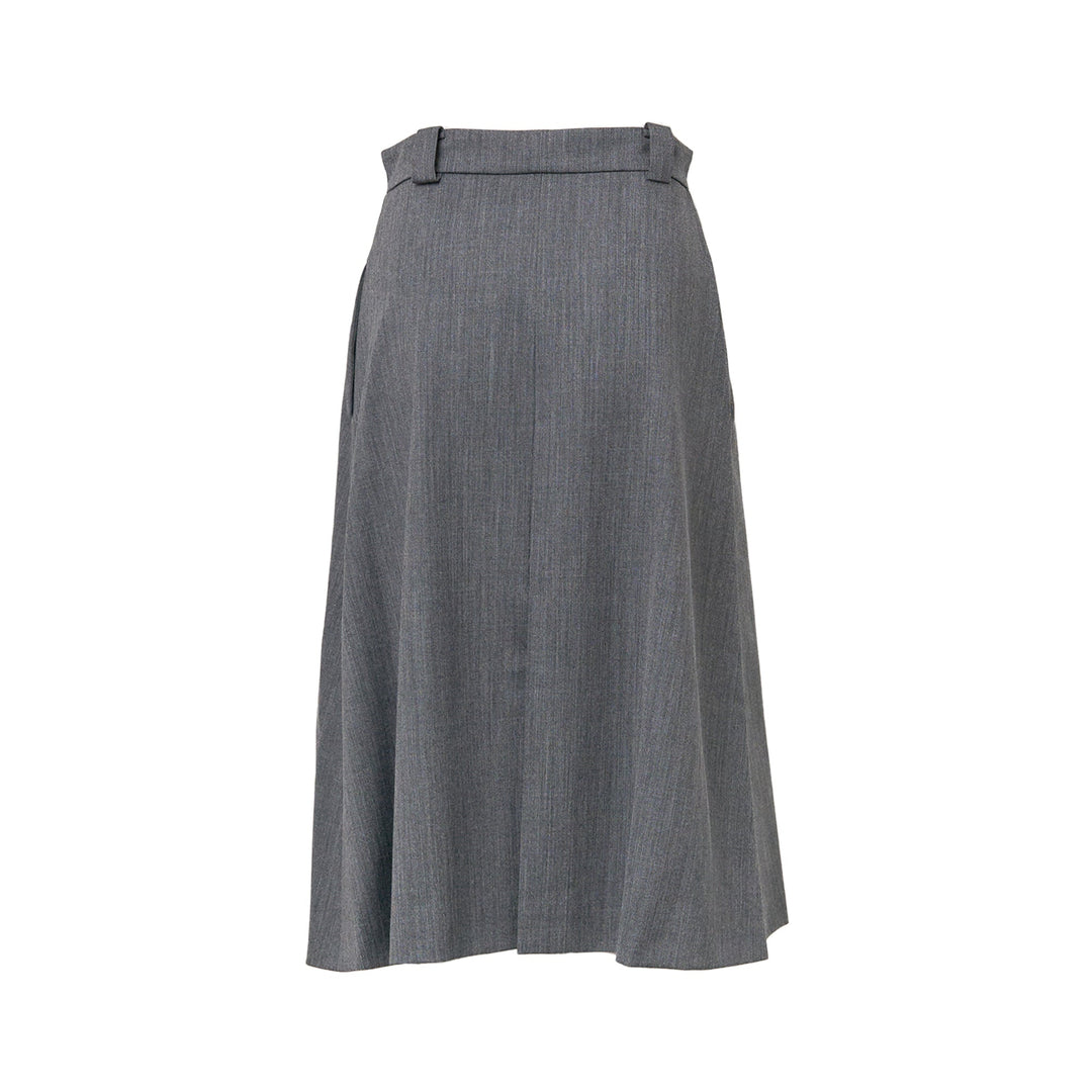 Pleats Poly Wool Skirt