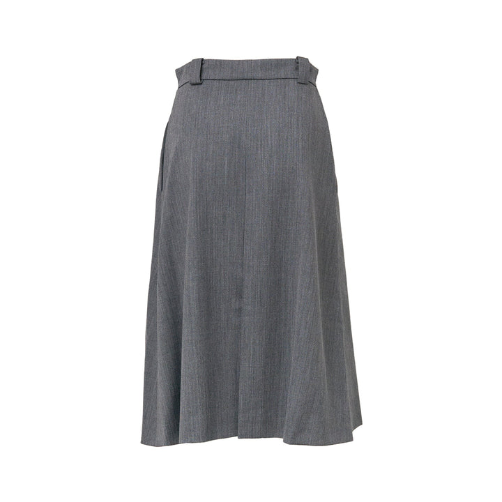 Pleats Poly Wool Skirt
