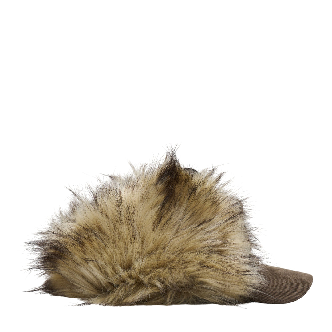 Faux Fur Corduroy Earflap Cap