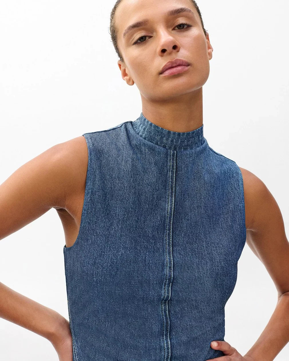 Miramar Sleeveless Mock Neck Tank