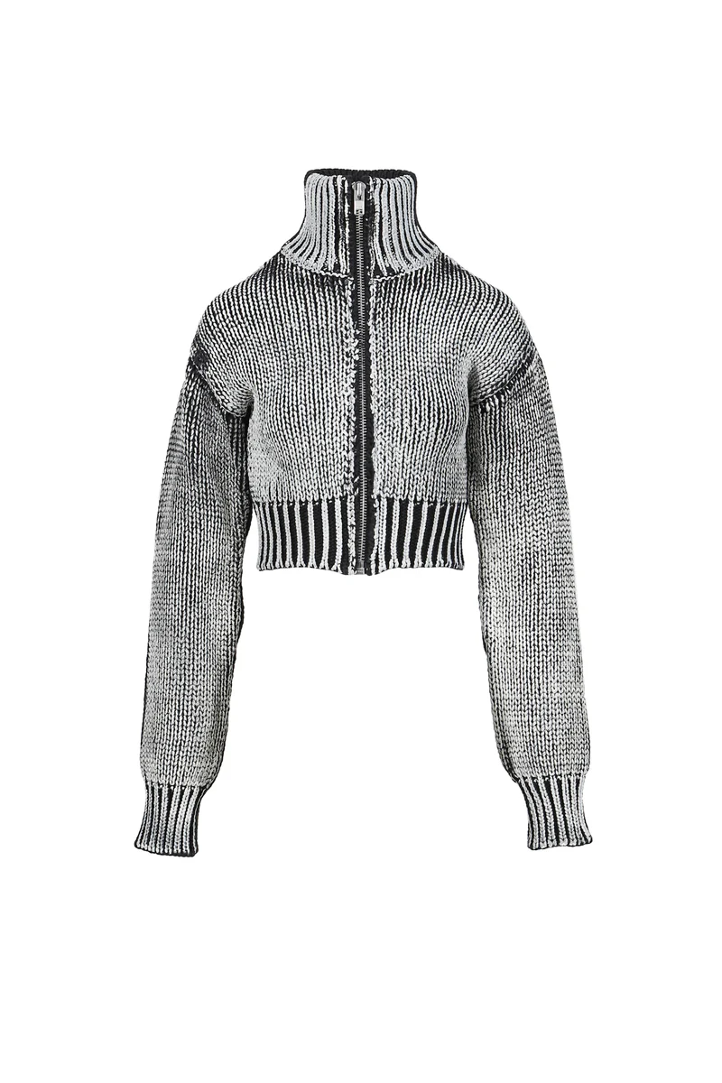 Women Zipper Cardigan Knit