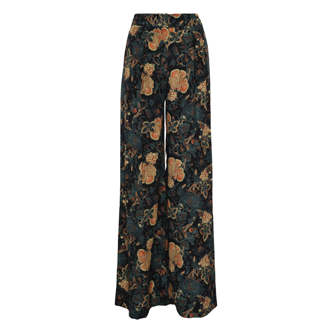 Aviva Silk High Waist Wide Leg Pants