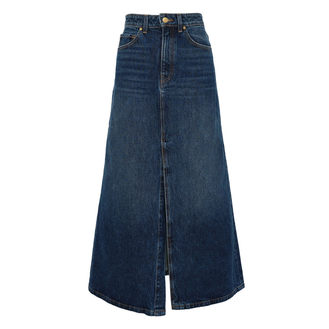 The Anais Denim Mid Rise Maxi Skirt