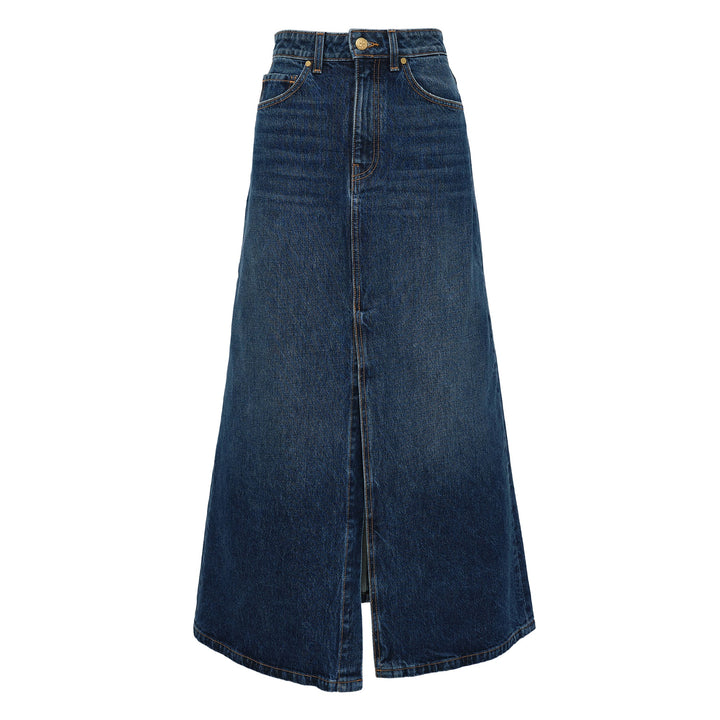 The Anais Denim Mid Rise Maxi Skirt
