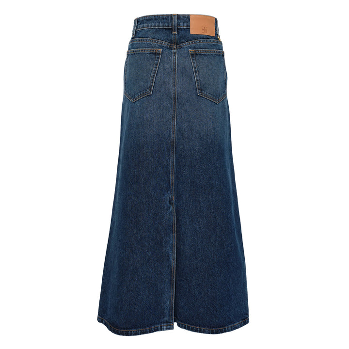 The Anais Denim Mid Rise Maxi Skirt