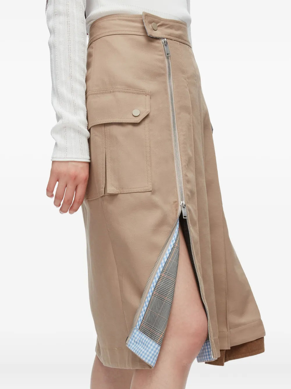 Pleated Zip Utility Skirt