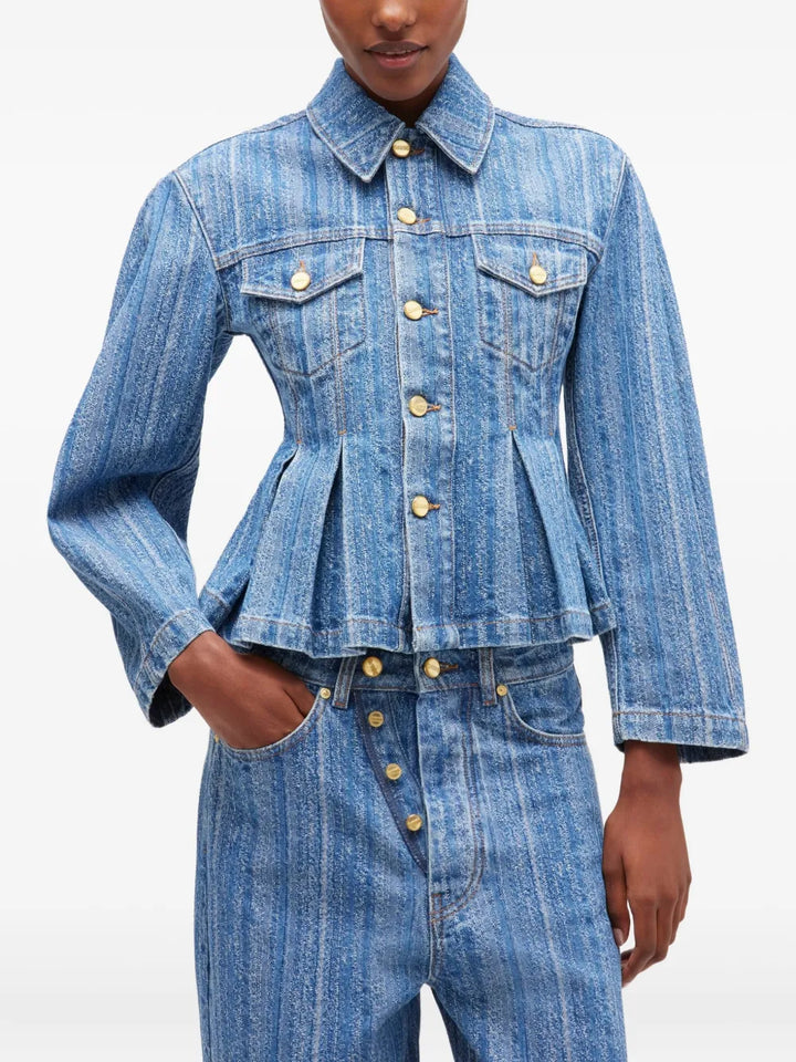 Structured Denim Fitted Jacket