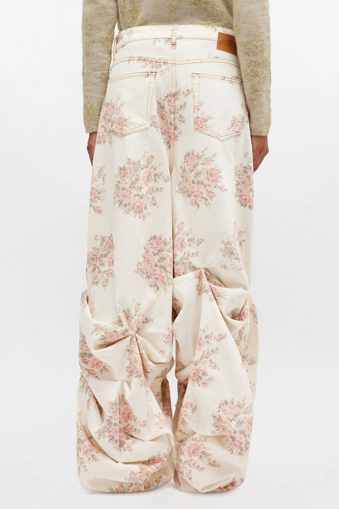 Print Denim Drapey Jeans