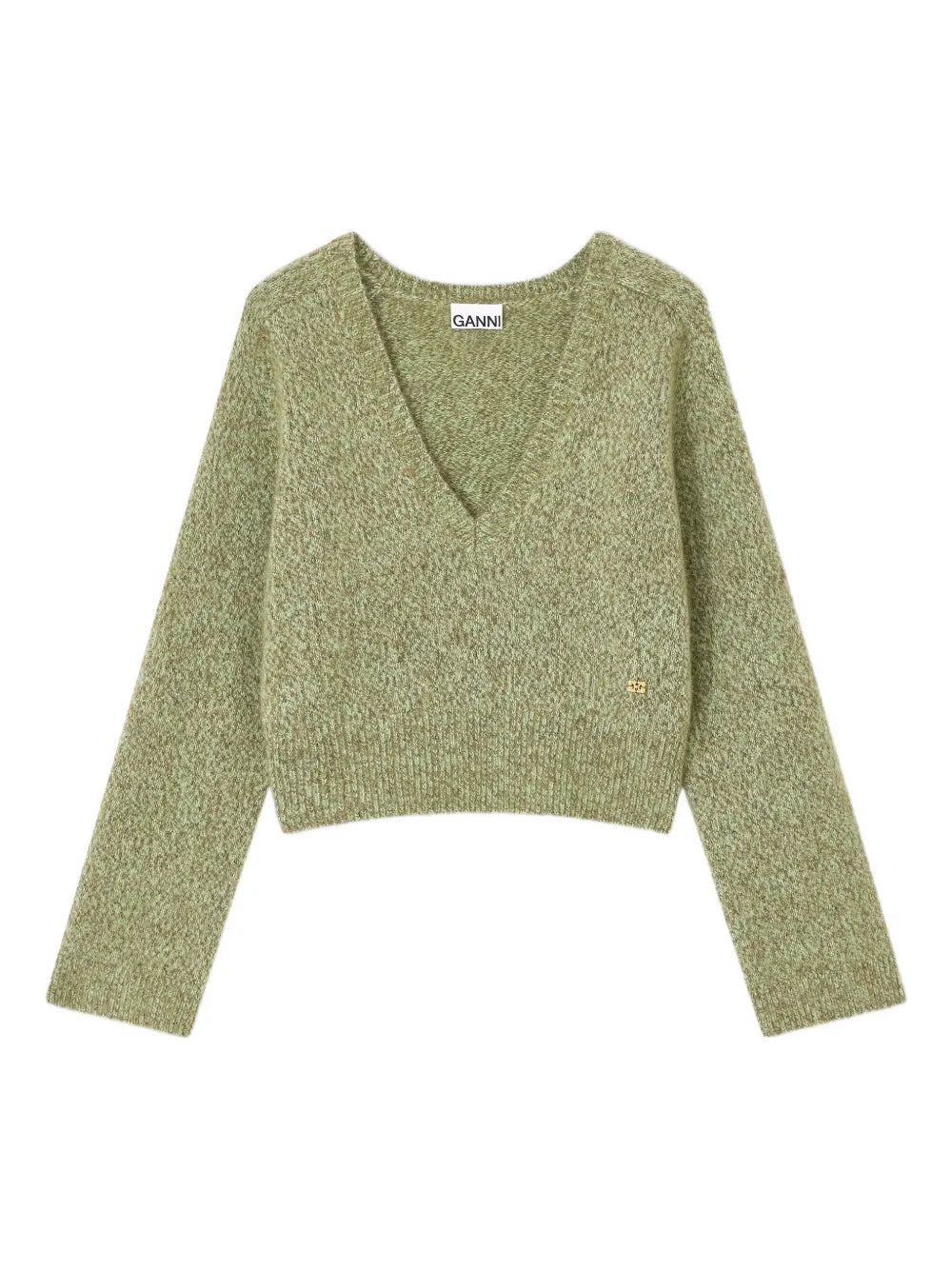 Brushed Mohair Mix Deep V-Neck Top