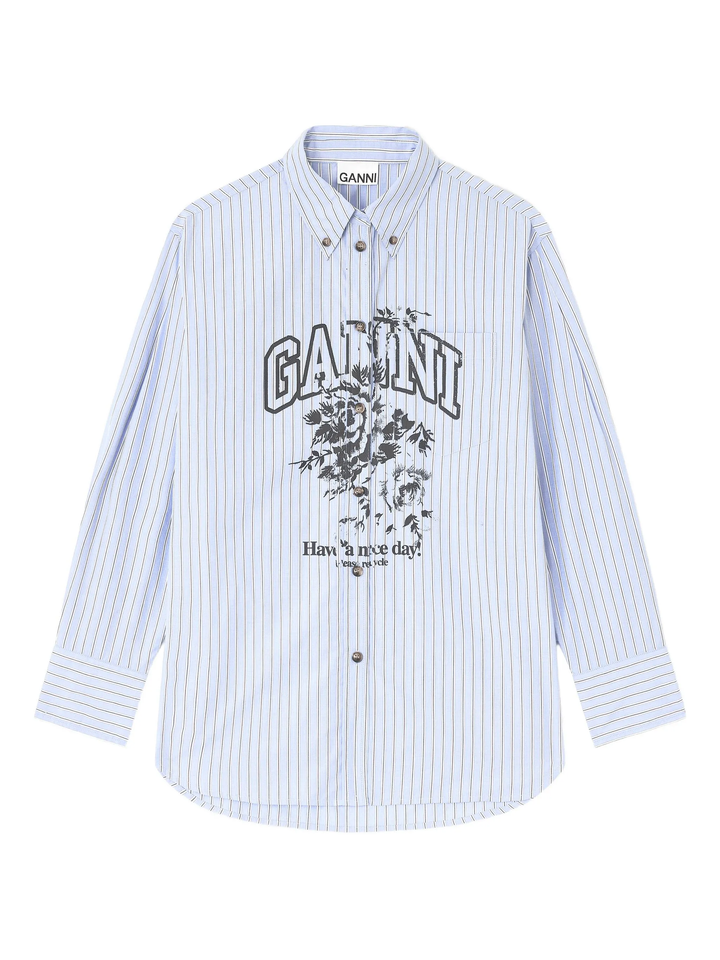 Stripe Cotton Oversized Shirt
