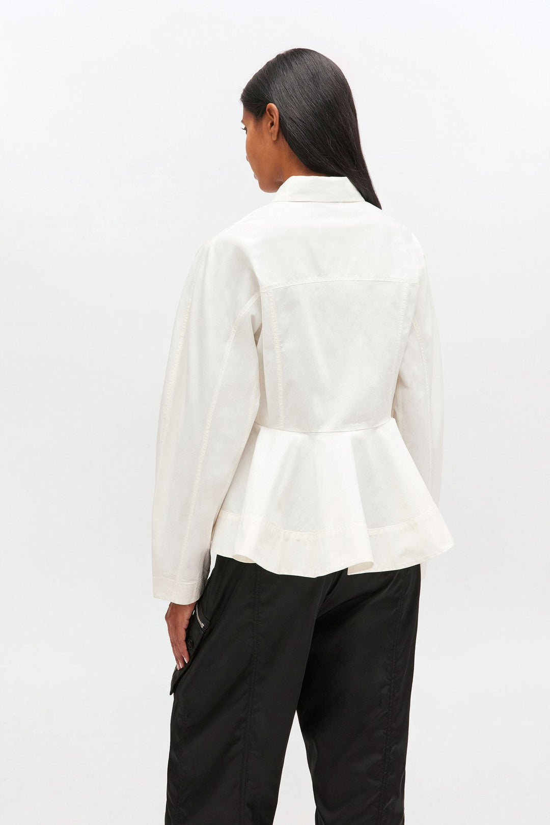 Stretch Cotton Peplum Shirt