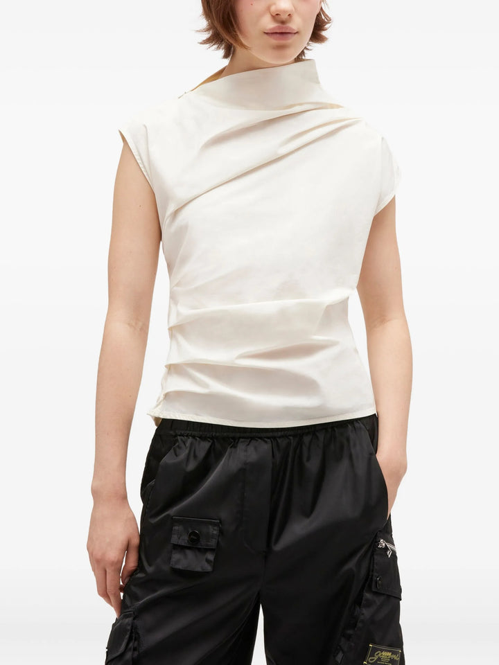 Stretch Cotton Ruched Top