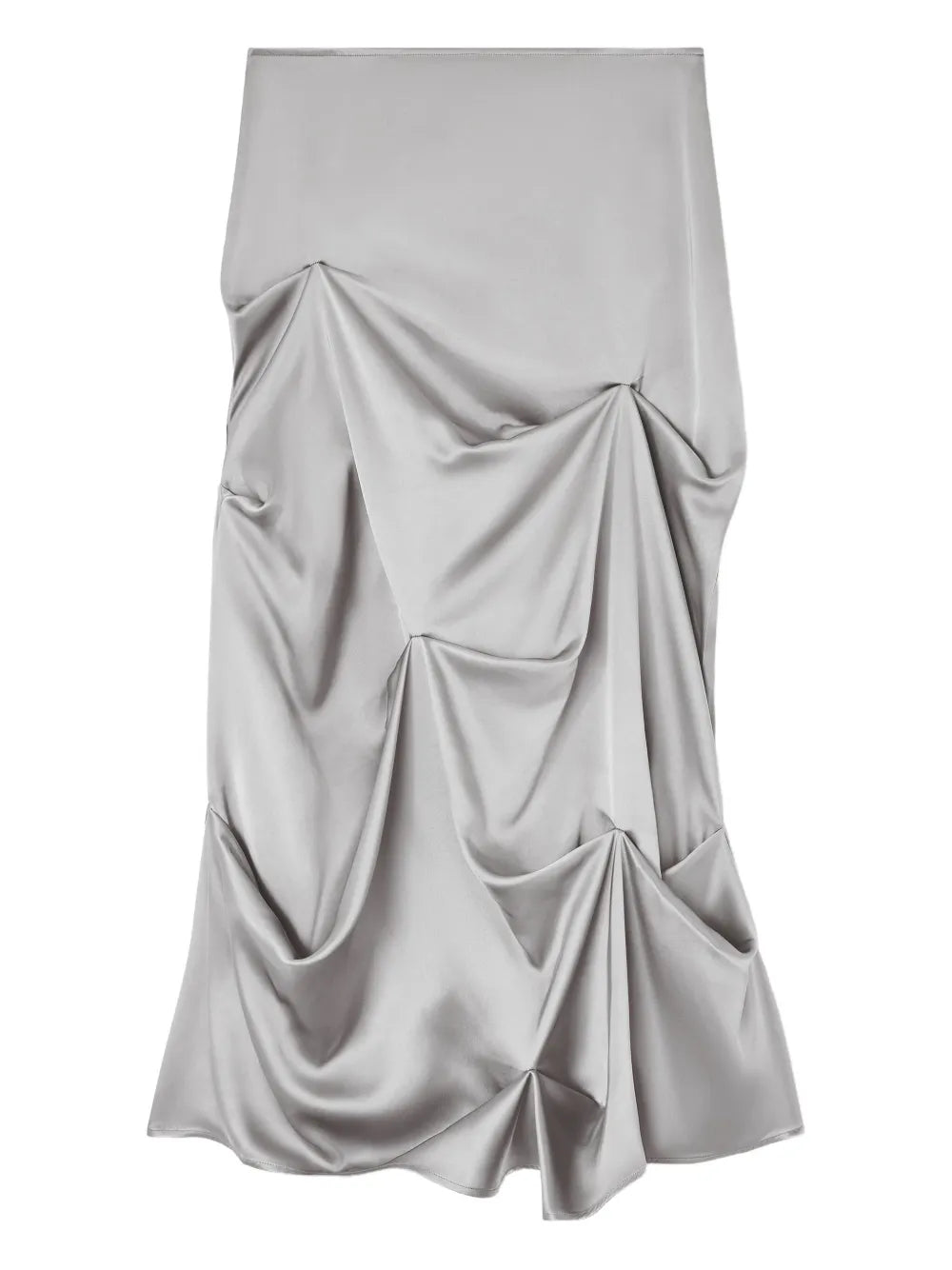 Double Viscose Satin Tuck Skirt