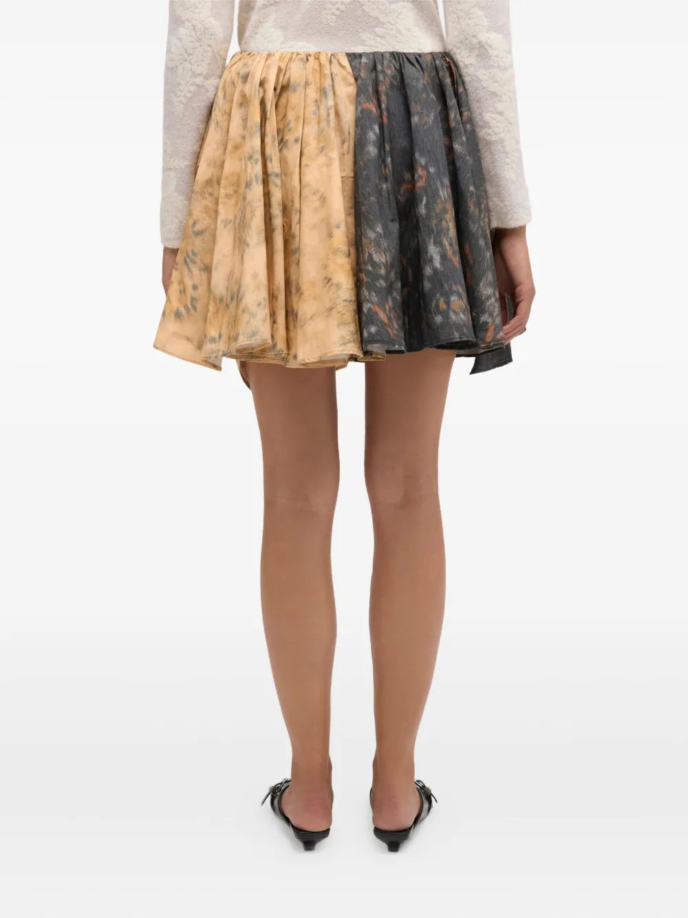 プリントストレッチコットンドレープスカート