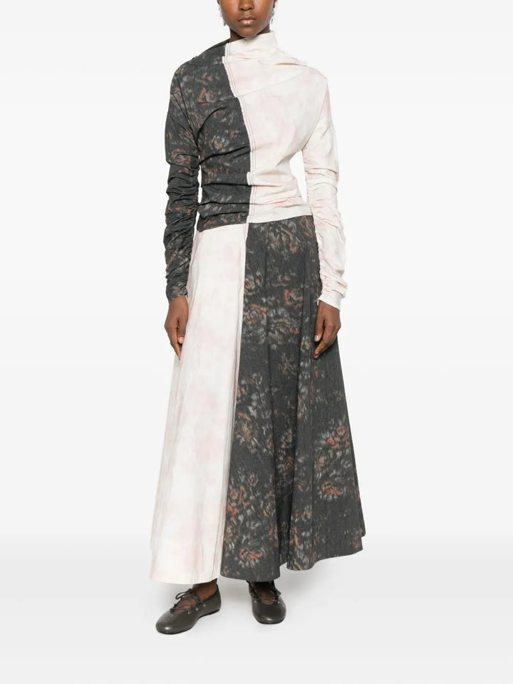 Printed Stretch Cotton Long Skirt