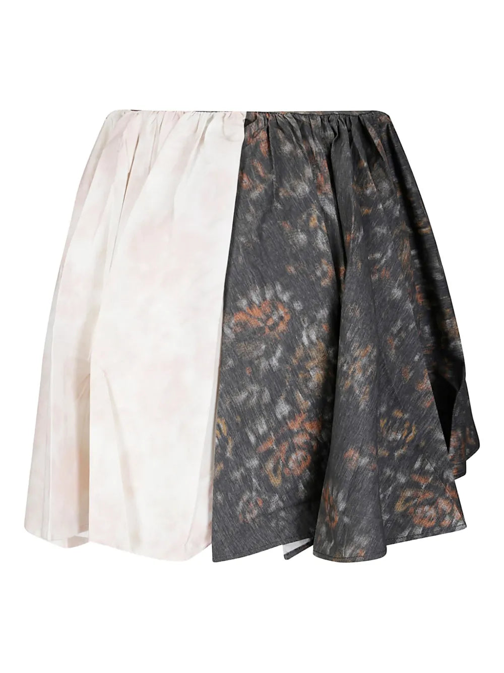 Printed Stretch Cotton Draped Skirt
