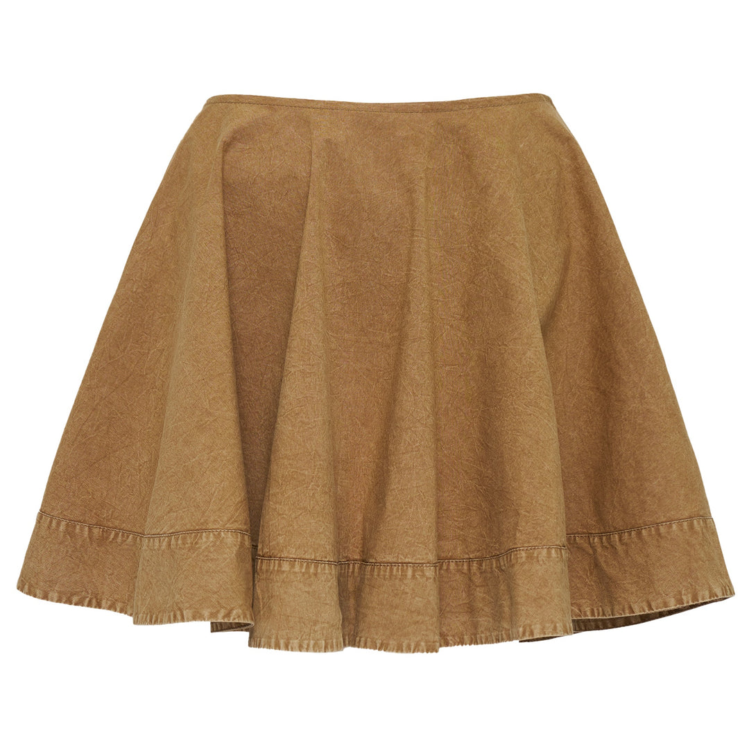 Washed Stretch Cotton Mini Circle Skirt