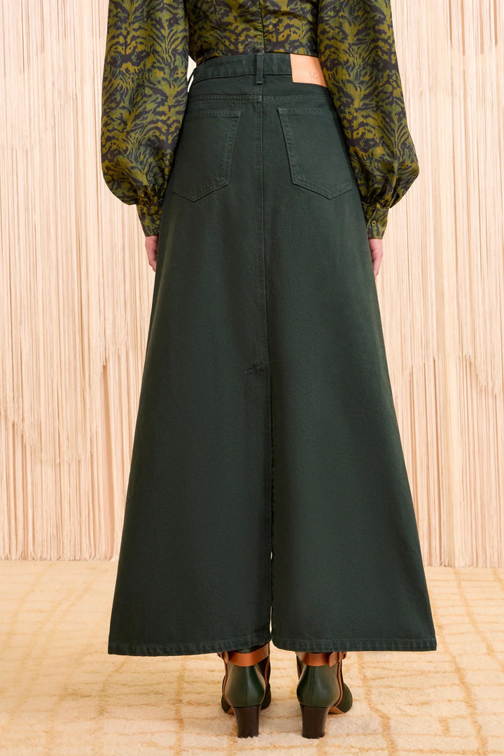 The Anais Denim Mid Rise Maxi Skirt