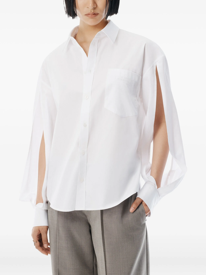 Shirt With Slashed Sleeve