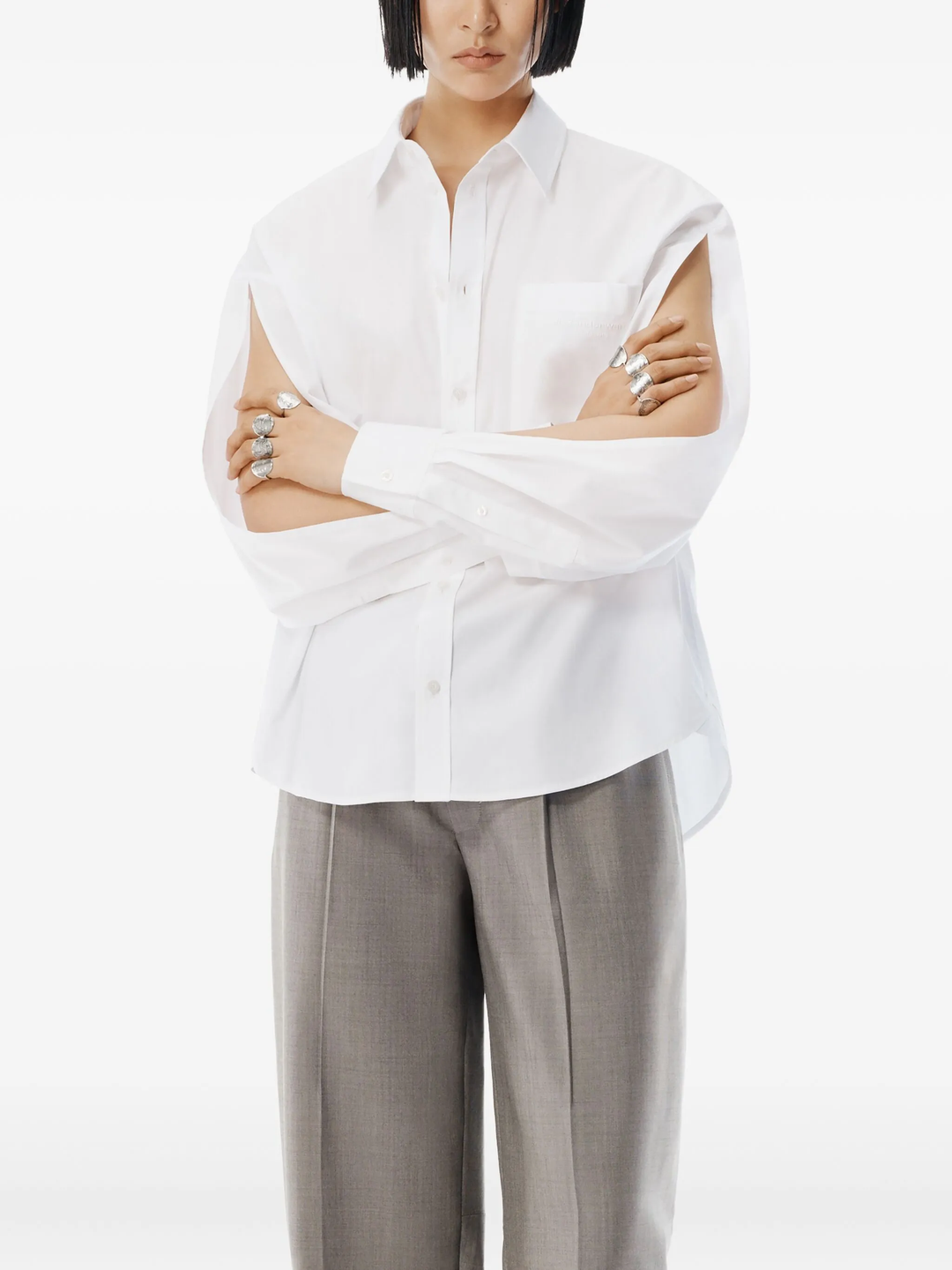 Shirt With Slashed Sleeve