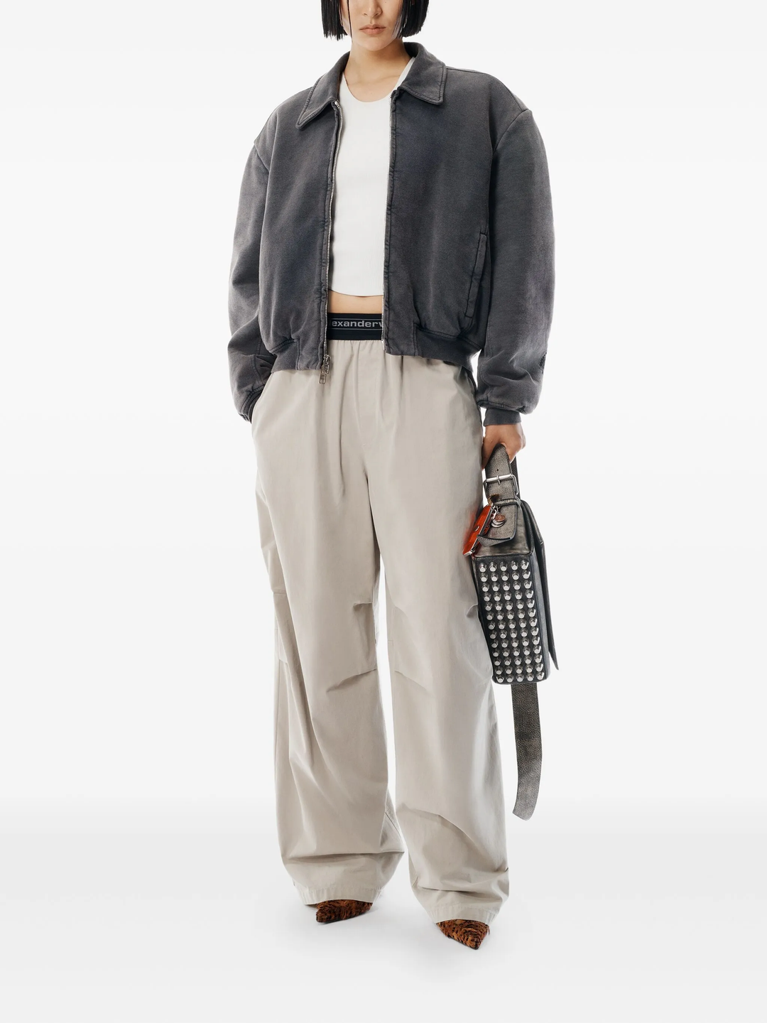 Mid Rise Pleated Knee Pants