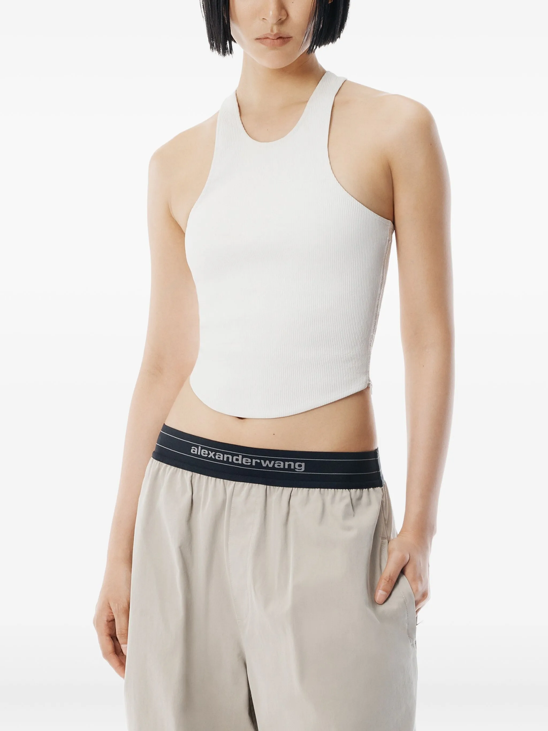 Mid Rise Pleated Knee Pants