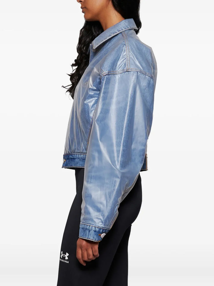 Trucker Jacket With Sheer Outer