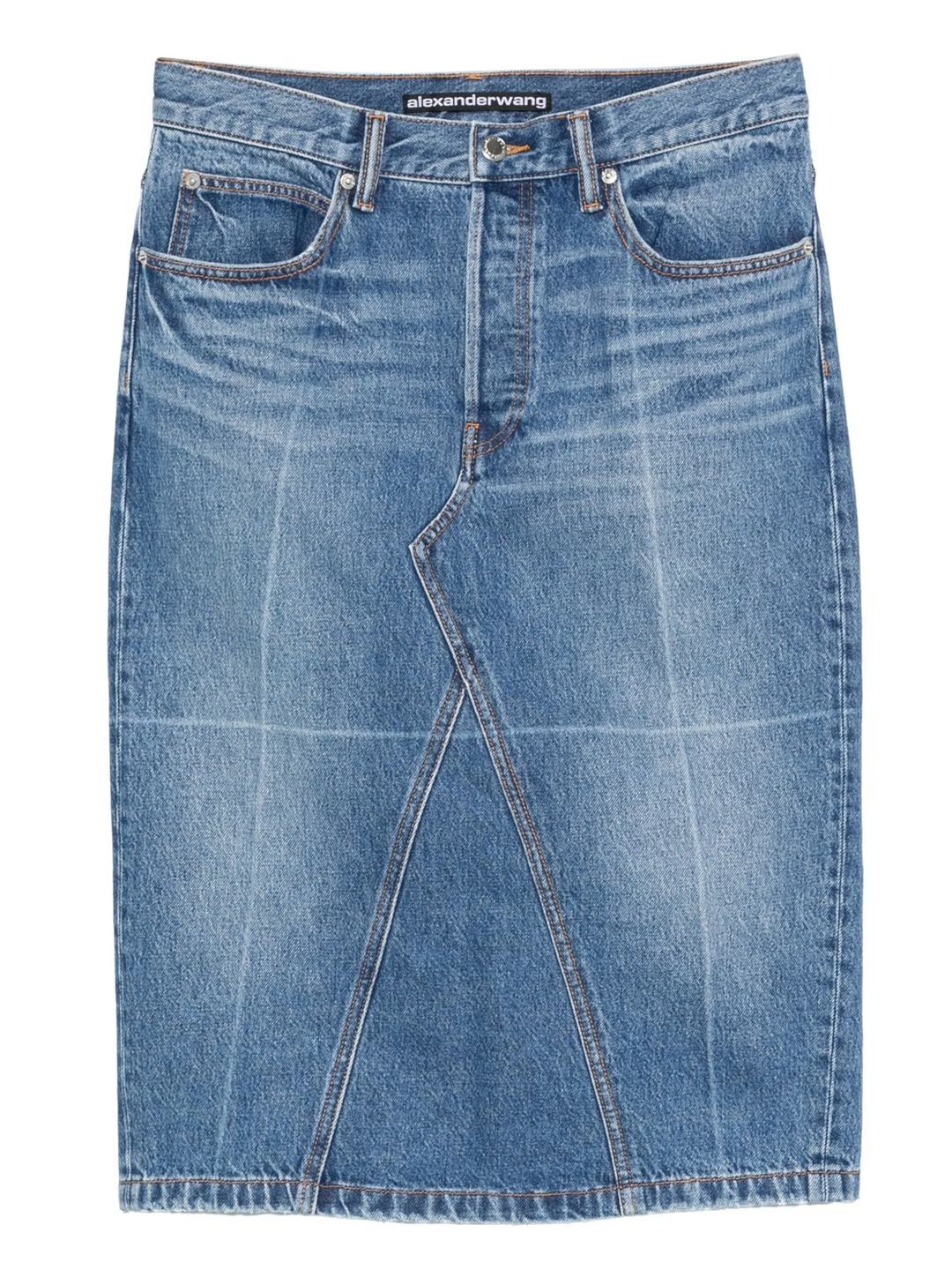 Straight Skirt With Faded Fold Line