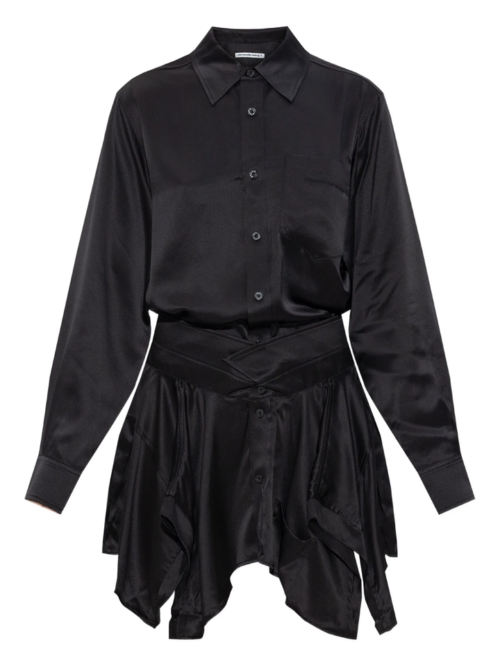 Cut Off Double Shirt Dress