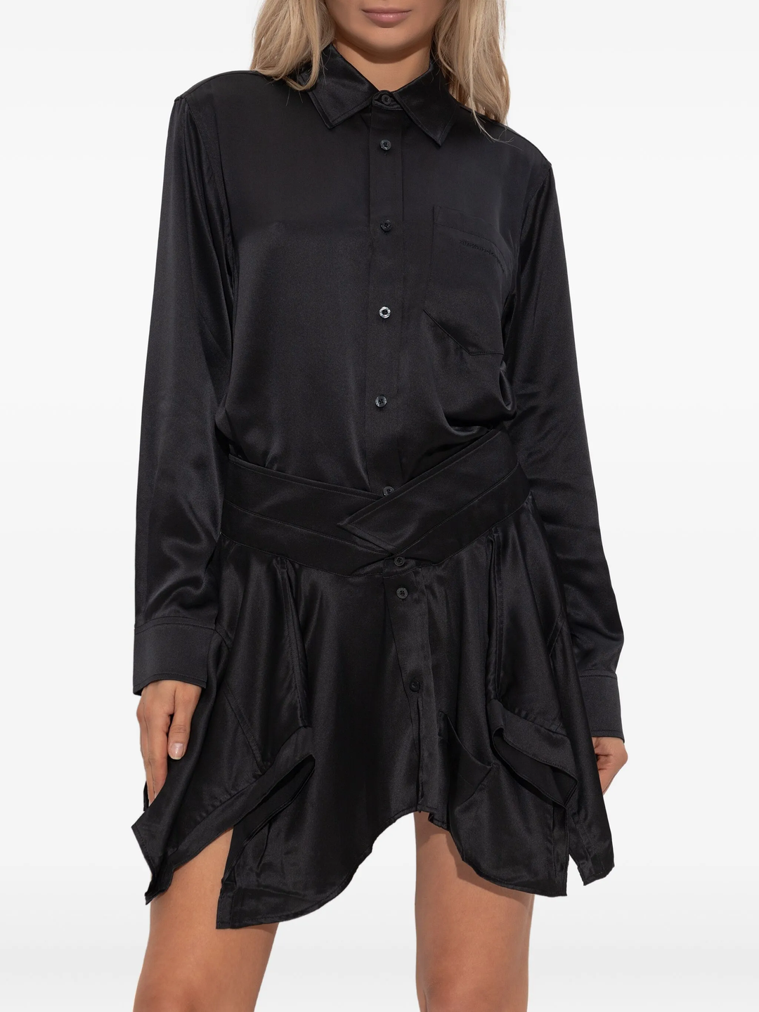 Cut Off Double Shirt Dress