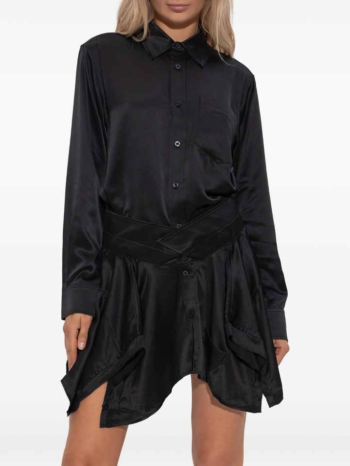 Cut Off Double Shirt Dress