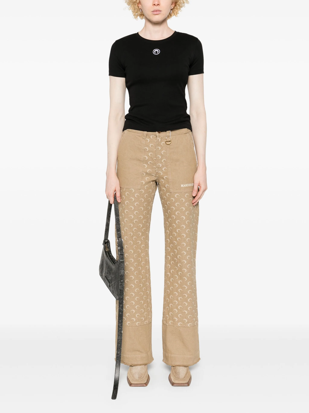 Moon Logo Ribbed Jersey Baby Tee