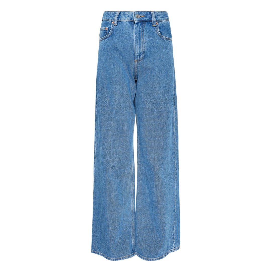 Moon Laser Blue Wash Wide-Leg Jeans