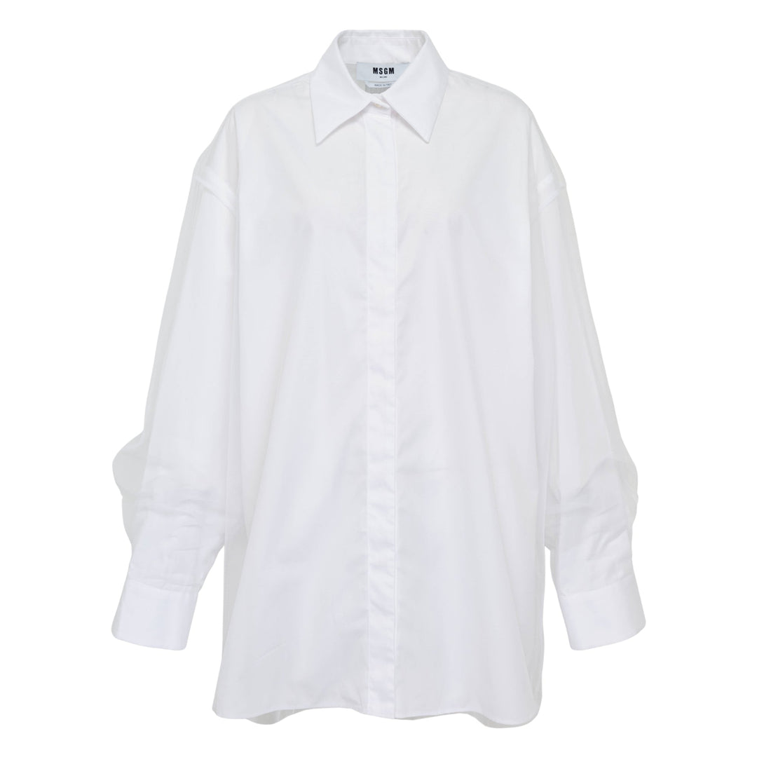 msgm shirt dress MSGM Shirt Dress Rose Yoke in Striped Blue