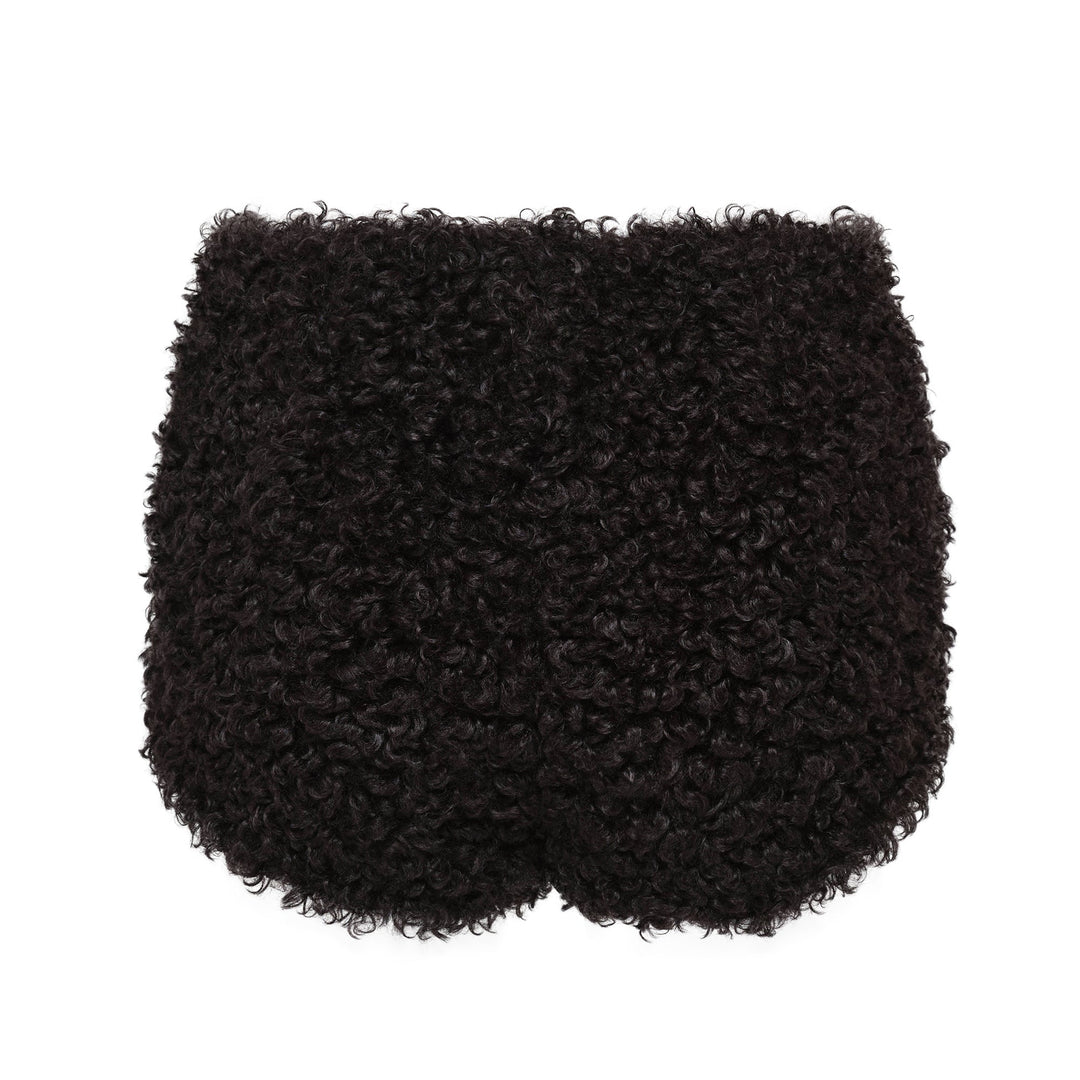 Black Faux Fur Micro Shorts
